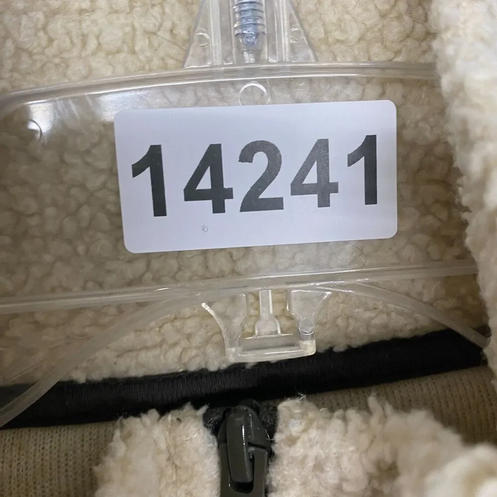 J Crew‎ Jacket Mens Small Beige Grizzy Fleece Half Zip Mock Neck Zip Sweater